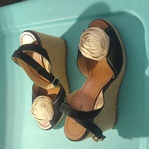 Kate Spade Black and Cream Wedges